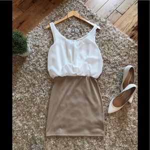 Beautiful Body Central cream/tan dress - Size M